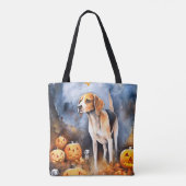Halloween American English Foxhound with Pumpkins Tote Bag (Achterkant)