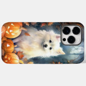 Halloween American Eskimo met pompoenen eng Case-Mate iPhone Case (Achterkant (horizontaal))