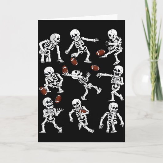Halloween American Football Skeletons Funny Men Bo Kaart (Voorkant)