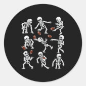 Halloween American Football Skeletons Funny Men Bo Ronde Sticker (Voorkant)
