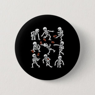 Halloween American Football Skeletten Grappige Man Ronde Button 5,7 Cm