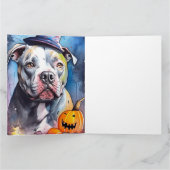 Halloween American Staffordshire met pompoenen Kaart (Binnen)