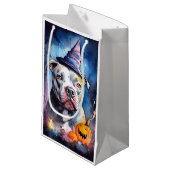 Halloween American Staffordshire met pompoenen Klein Cadeauzakje (Voorkant Gekanteld)