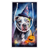 Halloween American Staffordshire met pompoenen Klein Cadeauzakje (Voorkant)