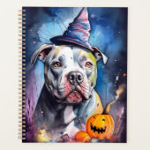Halloween American Staffordshire met pompoenen Planner (Voorkant)