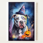 Halloween American Staffordshire met pompoenen Planner (Achterkant)