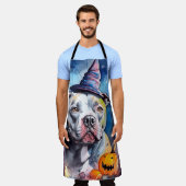 Halloween American Staffordshire met pompoenen Schort (Gedragen)