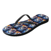 Halloween American Staffordshire met pompoenen Teenslippers (Schuin)