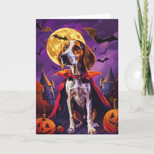 Halloween Amerikaans Engels Foxhound Pumpkin eng Kaart (Voorkant)