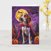 Halloween Amerikaans Engels Foxhound Pumpkin eng Kaart (Gele Bloem)
