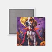 Halloween Amerikaans Engels Foxhound Pumpkin eng Magneet (Voorkant / Achterkant)