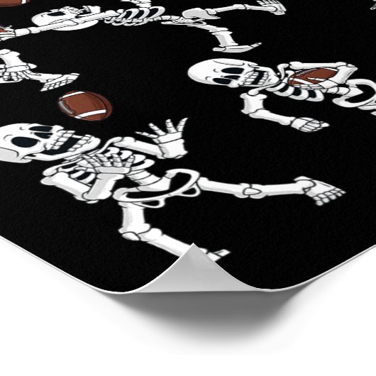 Halloween Amerikaans Football Skeletten Grappige M Poster (Hoek)
