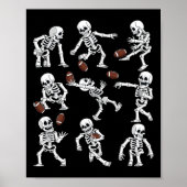 Halloween Amerikaans Football Skeletten Grappige M Poster (Voorkant)
