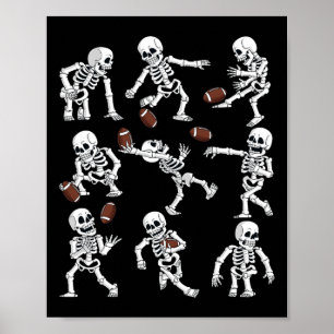 Halloween Amerikaans Football Skeletten Grappige M Poster
