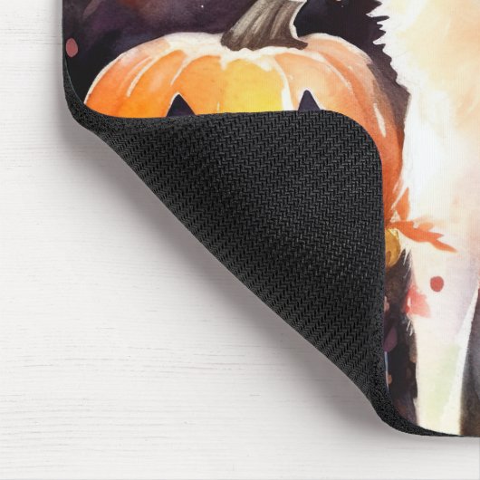 Halloween Amerikaanse Akita Met Pompoenen Eng Muismat (Hoek)