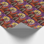 Halloween Amerikaanse Akita Vampire Pumpkins eng Cadeaupapier (Hoek)