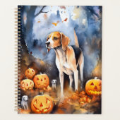 Halloween Amerikaanse Engelse vosshond met pompoen Planner (Voorkant)