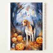 Halloween Amerikaanse Engelse vosshond met pompoen Planner (Achterkant)