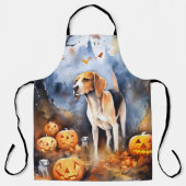 Halloween Amerikaanse Engelse vosshond met pompoen Schort (Voorkant)