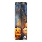 Halloween Amerikaanse Engelse vosshond met pompoen Thermosbeker (Achterkant)