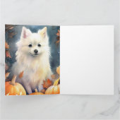 Halloween Amerikaanse Eskimo Met Pompoenen Griezel Kaart (Binnen)