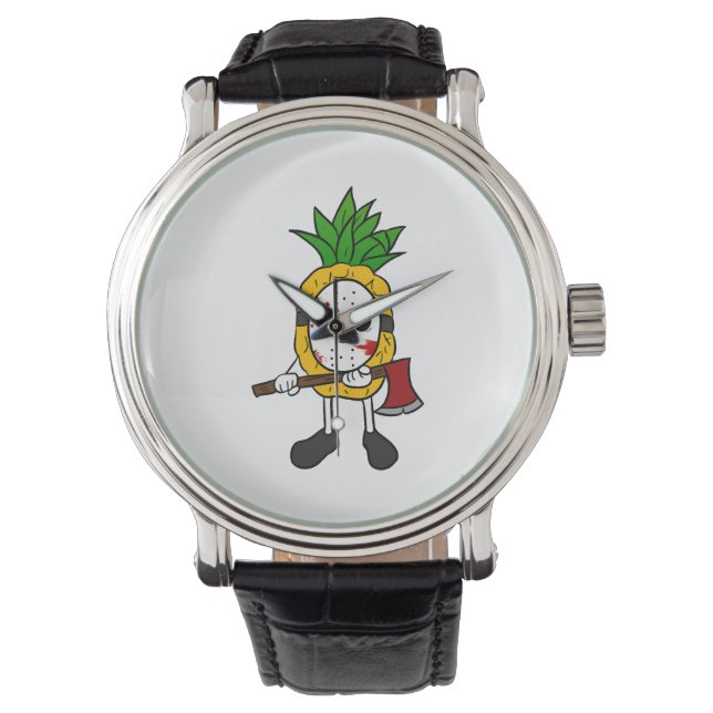 Halloween Ananas Horloge (Voorkant)