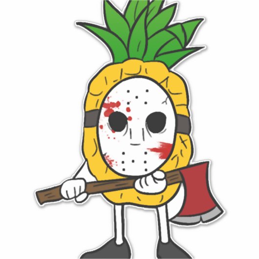 Halloween Ananas Sticker (Voorkant)