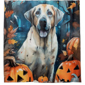 Halloween Anatolian Shepherd met pompoenen eng Douchegordijn (Voorkant)