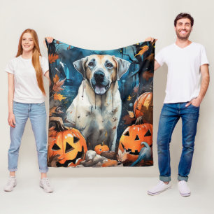 Halloween Anatolian Shepherd met pompoenen eng Fleece Deken
