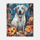 Halloween Anatolian Shepherd met pompoenen eng Fleece Deken (Voorkant)