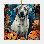 Halloween Anatolian Shepherd met pompoenen eng Keramisch Ornament (Achterkant)