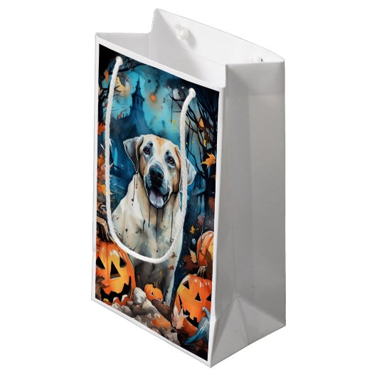 Halloween Anatolian Shepherd met pompoenen eng Klein Cadeauzakje (Voorkant Gekanteld)