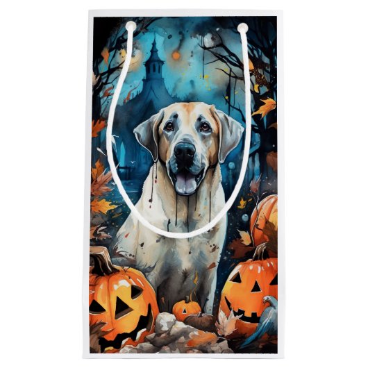 Halloween Anatolian Shepherd met pompoenen eng Klein Cadeauzakje (Voorkant)