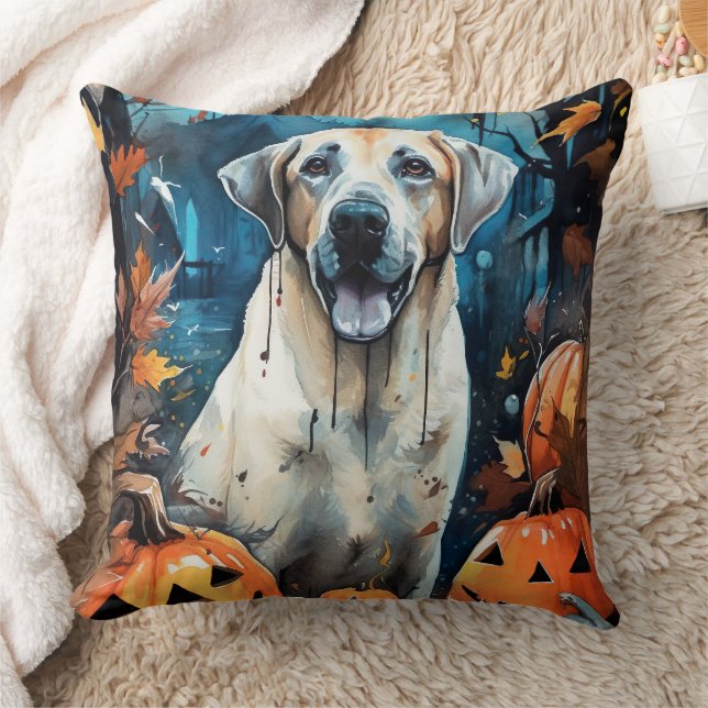 Halloween Anatolian Shepherd met pompoenen eng Kussen (Deken)