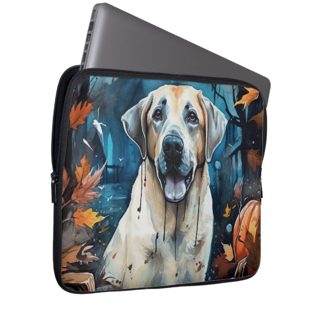 Halloween Anatolian Shepherd met pompoenen eng Laptop Sleeve (Voorkant Rechts)