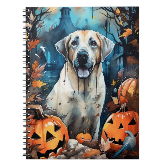 Halloween Anatolian Shepherd met pompoenen eng Notitieboek (Voorkant)