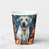 Halloween Anatolian Shepherd met pompoenen eng Papieren Bekers (Voorkant)