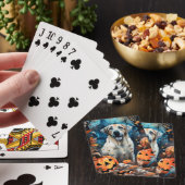 Halloween Anatolian Shepherd met pompoenen eng Pokerkaarten (Insitu)
