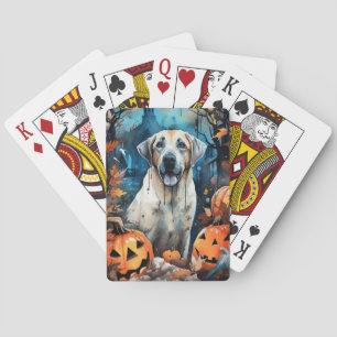 Halloween Anatolian Shepherd met pompoenen eng Pokerkaarten