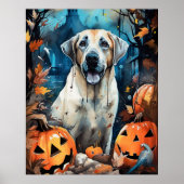 Halloween Anatolian Shepherd met pompoenen eng Poster (Voorkant)