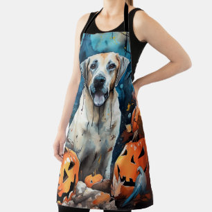 Halloween Anatolian Shepherd met pompoenen eng Schort