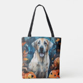 Halloween Anatolian Shepherd met pompoenen eng Tote Bag (Achterkant)