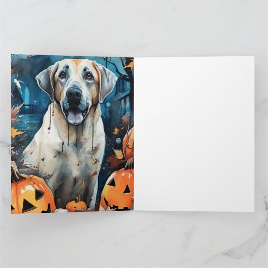 Halloween Anatolische Herdershond Met Pompoenen Gr Kaart (Binnen)