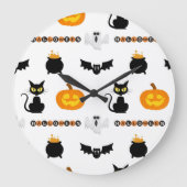 Halloween and cat-themed wall clock. grote klok (Voorkant)