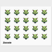 Halloween Angry Cat Ronde Sticker (Vel)