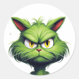 Halloween Angry Cat Ronde Sticker