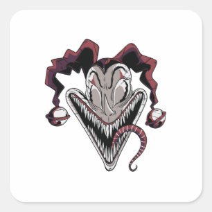 Halloween Angstaanjagend Clown Gezicht Vierkante Sticker