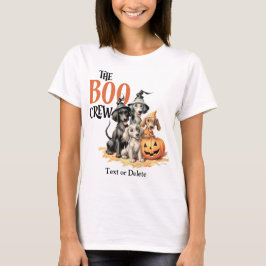 Halloween Angstaanjagende Boe Honden Crew Spookach T-shirt