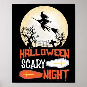 Halloween Angstaanjagende Nacht Enge Heks Poster
