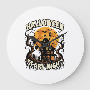 Halloween Angstaanjagende Nacht Spokenhuis Volle M Grote Klok
